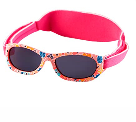 Kiddus Lunettes de Soleil Bébé 6-18 Mois, pour Fille et Garçon, Filtre UV400 CAT 3, Protection 100% UVA UVB, Sans BPA, Bande Ajustable, Légères - 17 Natura