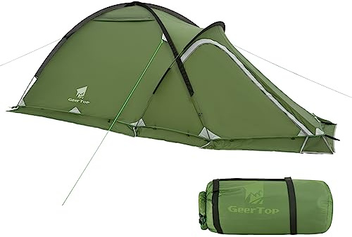 Geertop Portable 2 Person 4 Season Tent Waterproof Backpacking Tent Double Layer All Weather for Camping Hiking Travel Climbing Mountaineering - Easy Set Up
