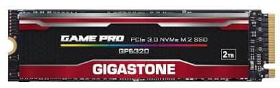 Gigastone GP6320 SSD 2TB PCIe 3.0x4 NVMe M.2 2280 Game Pro Gen3 PCIe Internal Solid State Drives 2,400MB/s Storage for PC Laptop Gaming 3D NAND SLC Cache High Speed Performance
