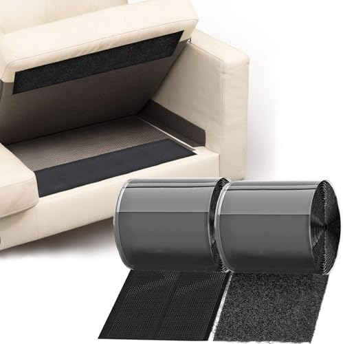 TEUVO 11cm X 6m Premium Hook and Loop Tape with Adhesive to Keep Cushions in Place, Non Slip Nylon Sticky Pads for Fixing and Mounting Around Home and Office