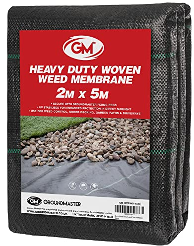 GroundMaster Unkrautvlies Extra Stark (2 m Breit x 5 m Lang) - 100g/m² Unkrautvlies Wasserdurchlässig, Bodengewebe Unkrautflies für Garten, Hochbeet, Einfahrt usw., Anti Unkrautvlies Pflanzfolie