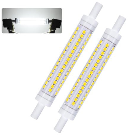 I-SHUNFA R7S LED 118mm Bulbs,10W Cool White 6000K 1100 Lumens Replaces 100W Halogen Bulbs, for Uplighters, Reading Lamps, Non-Dimmable, AC 230V(2 Pack)