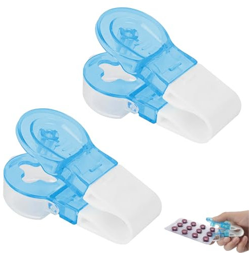 keyxer Lot de 2 extracteurs de comprimés - Ouvre-pilules portables - boite medicaments rangement - Mini pilulier portable avec boîte à pilules facile et portable - boite pour medicament