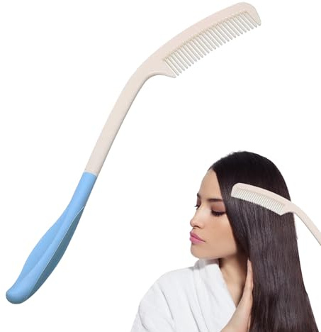 Peine de con mango largo: peine con mango largo y peine multifuncional con varilla larga | peine largo y elegante, hermoso cepillo de depilación con mango largo