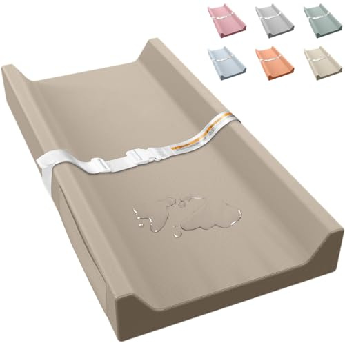 JVEOO Vegan Leather Baby Changing Pad, Waterproof & Wipeable Soft Diaper Changing Mat 32“ x 16.6 Comfortable Infant Changing Station for Dresser & Table