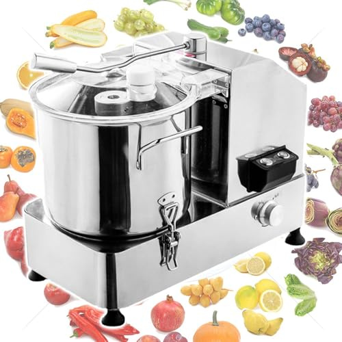 UPLTOE Tritatutto Elettrico in Acciaio Inox, tagliaverdure Multifunzione, Robot da Cucina ad Alta capacità da 1800 W per Verdure, per ristoranti e Lavorazione Alimentare, 12 Litri. 6L