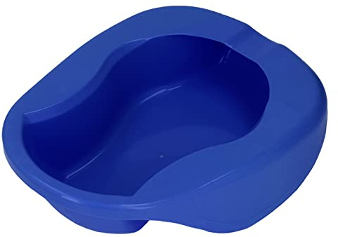 Fdit Bassin D'allaitement, Bassin D'urinoir épais avec Encoche Facile à Saisir et Couvercle de Contrôle des Odeurs pour Hommes âgés, Femmes, Patients Alités à mobilité Limitée (bleu foncé)