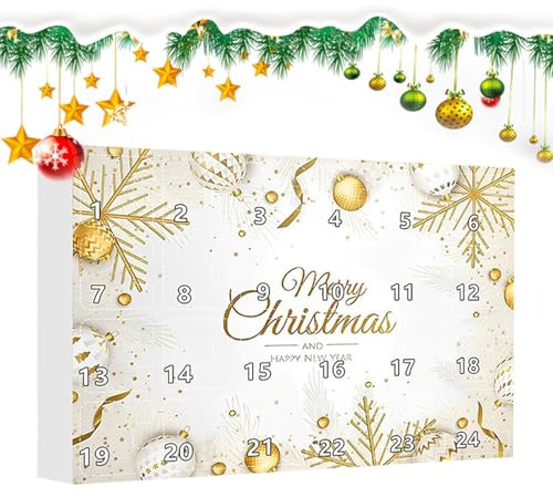 Calendrier Du Compte À Rebours De Noël – Ensemble De Bijoux De L'Avent Sur 24 Jours Avec Bracelet Tendance En Métal Composite | Organisateur De Surprises Quotidiennes Pour Bijoux De Beauté Et De Mode