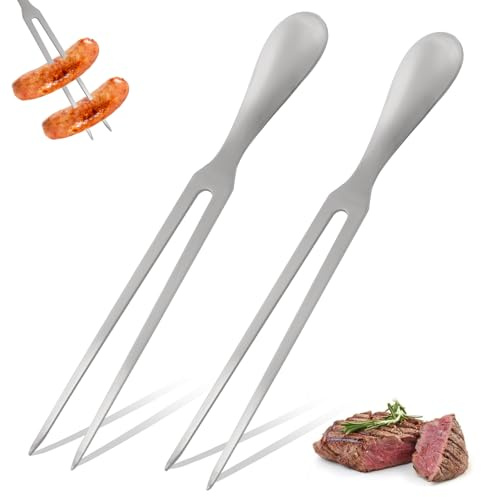 2 Forchette da Carne in Acciaio inox, Forchetta Lunga WMF, Forchetta da Carne per Grigliare e Tritare, Forchetta da Barbecue in Acciaio inox, con Manico Ergonomico, ideale per Campeggio e Cucina