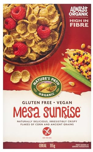 Nature's Path Organic Gluten Free Cereal, Mesa Sunrise, High Fibre, Vegan Breakfast Cereal, Pack of 4 x 355 g