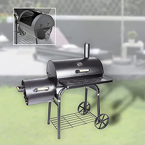 DRULINE Profi Smoker Grillwagen Holzkohle Stahl BBQ Grill XL Smoker