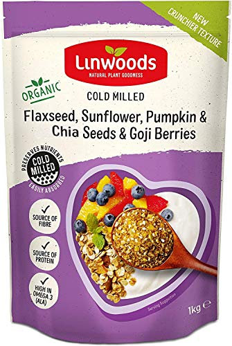 Linwoods Milled Flax, Sunflower, Pumpkin, Chia Seeds and Goji Berries 1KG, High in Omega-3, Natural Source of Fibre & Protein, Gluten-Free
