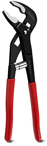 HAUTMEC 10in Quick Adjust Tongue and Groove Joint Pliers, V-Jaw with Comfort Grips, Auto-Adjusting Quick-Action Water Pump Pliers On Pipes, Bolts and Nuts HT0088