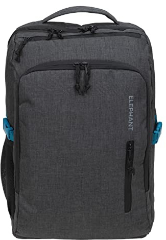 Elephant Rucksack Handgepäck Reisetasche Fly Legends XL 45 L Flugzeug Bus Reiserucksack Laptop Fach Anti-Theft Tasche 12900 (Dunkelgrau-Schwarz)