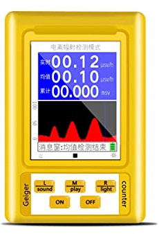 GENYS Personal Dosimeter High Sensitivity Accuracy Radiation Detector Geiger Counter Dosimeter, Detector Marble Tester,Sound-Light Alarm EMF Tester (Color : Yellow)