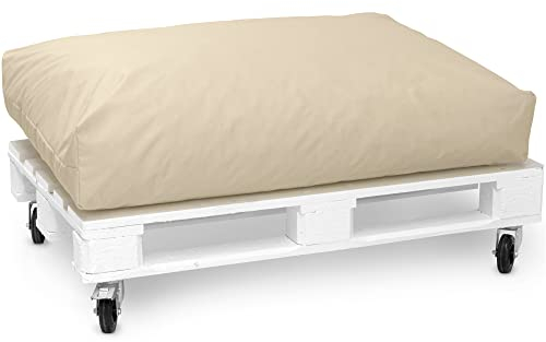 Spatium Jumbo XXL pallet cushions from removable pillowcase, water and dirt resistant, cushions for pallet furniture Beige, Seat Cushions 120x60x20