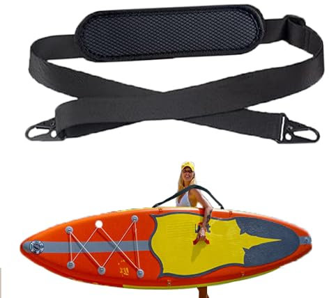 Dokoshia SURF Paddle Board Carrier Schultergurt Verstellbarer Tragetuch Gürtel zum Surfen und Paddelbrett mit Metallhaken Zubehör
