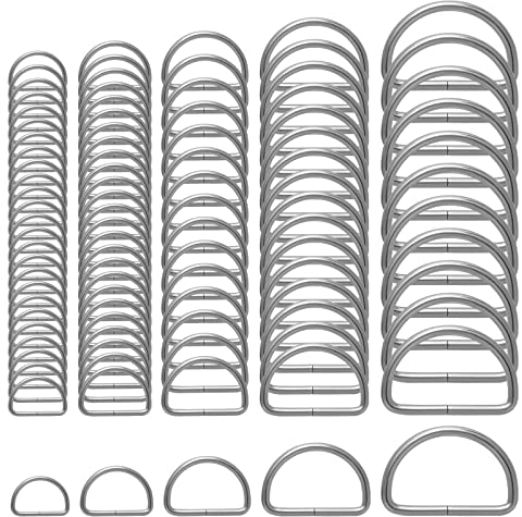 Yolev 90 Stück Metall D Ring Clip Multifunktionaler Silberner D Ringe Verschluss für Geldbörse Schlüsselanhänger Leine und Hundeleine Hand DIY Zubehör