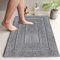 DUNSOO Badezimmerteppich, Badematte rutschfest Waschbar, Weiche Badteppich Wasserabsorbierend Mikrofaser Badvorleger für Dusche,Badewanne und Toilette - Grau,40 x 60 cm