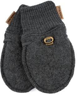 Mikk-line Ullhandskar baby – babyhandskar och barnhandskar i – vantar baby & handskar barn ull – tillverkade av varm merinoull, vattenavvisande och ventilerande, Antracitmelerad, 74/80 cm