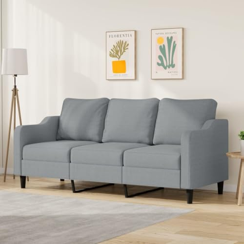 Homgoday 3-sitsig soffa, soffa, modern gästsoffa, relaxsoffa, loungesoffa, relaxsoffa, bäddsoffa, dubbelsoffa, sittmöbler, soffa för vardagsrum, lägenhet, sovrum, ljusgrå, 180 cm tyg