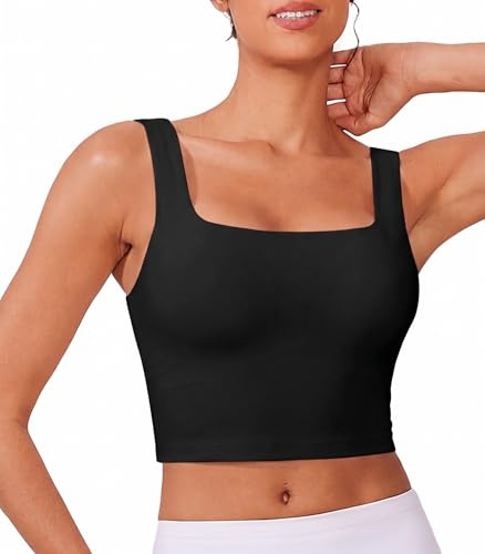 PINSPARK Sportbehå för kvinnor utan bygel avtagbar vadderad sport bustier andas U-rygg yoga bh crop toppar löpning jogging fitness sport bh topp
