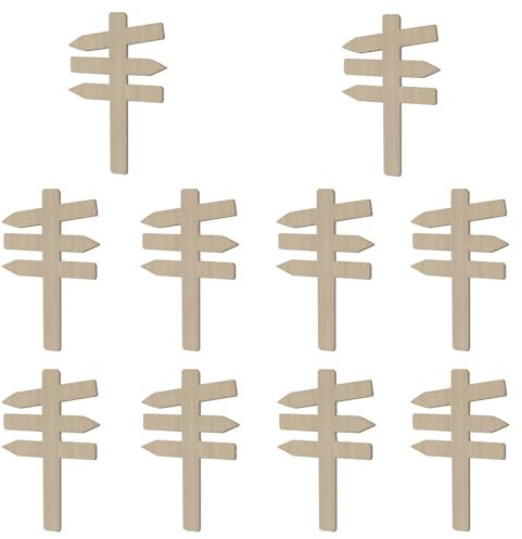 Yuiturt 10 cartelli in miniatura in legno, 7 x 4,8 cm, in miniatura da giardino, mini cartello (senza base)