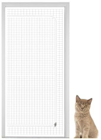 Anti-cat-barriär för innerdörr | Kraftiga kattnät | Förtjockad barriär med dragkedja, för valpar och