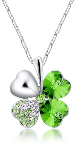 OIXEYA Collier Trèfle a 4 Feuille, Ras de Cou Pendentif Trèfle Porte Chance, Bijoux Collier Cadeaux de Noël, Saint-Patrick, Saint-Valentin, Nouvel An pour Femme Fille