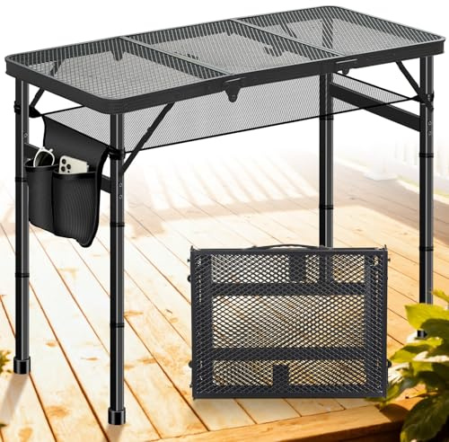 DeeprBetter Folding Camping Table, 3ft Camping Table Aluminum Folding Table
