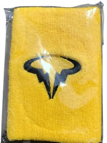Rafa Nadal Bracelet de tennis respirant absorbant la transpiration Fitness Squash Padel (paire) (jaune)