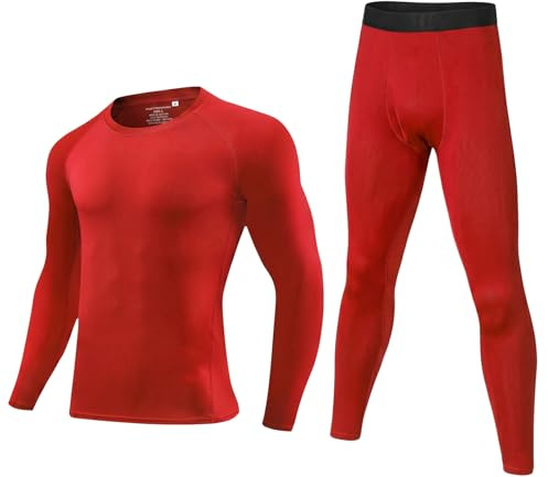 Valcatch Kids Boys Thermal Base Layer Set Football Skins Red, 8-9 Years
