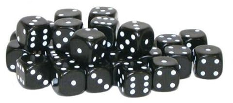 30x D6 Dice Set | 10mm Classic (Black)