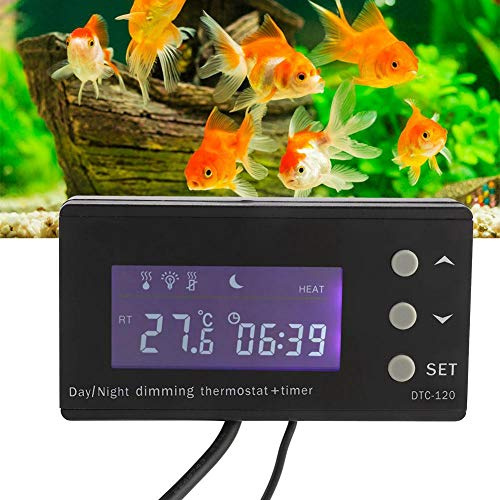 Naroote Termostato, Termostato Digital para Reptiles, Termostato para Reptiles, Reptil Termostato Digital Controlador de Temperatura de temporización PID con Pantalla LCD(EU, 220V)