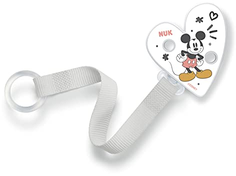 NUK Schnullerkette und Clip | für Schnullerringe | robust und bruchsicher | Disney Mickey Mouse