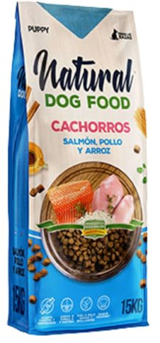 Natural Dog Food para Cachorros - Pienso Premium de Salmón, Pollo y Arroz - Alimento Seco para Cachorros y Madres (15 KG.)