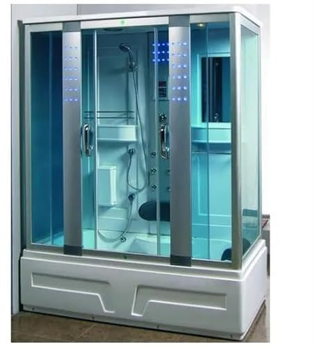 Bagno Italia Bañera de hidromasaje con cabina de 160 x 85 cm con hidrochorros y baño de vapor