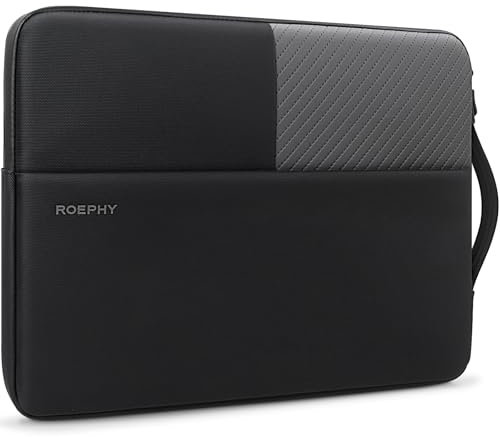 ROEPHY 16 Pouces Housse de Protection Ordinateur Portable Sac Ordi Pochette pour 16 Dell/HP Pavilion Envy/Lenovo ThinkPad IdeaPad/ASUS Vivobook/MacBook Pro 16 M3 M2 M1 / Acer/LG, Noir
