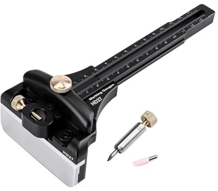 WOOXGEHM Calibro per Marcatura Ruote, Strumento per Tracciare Misurazioni Accurate in Lega di Alluminio, Regolazione per Calibro di Marcatura di Precisione Lavorazione Del Legno