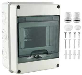 Gettimore Outdoor Verteilerkasten Wasserdicht für Aufputz 1-reihig 5-Modul IP65 Sicherungskasten, ABS-Gehäuse mit PC Transparente Abdeckung