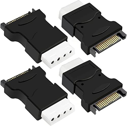HAAMNING7 SATA 15Pin till Molex 4Pin IDE-adapter, LP4 hona till SATA-hane för hårddisk HDD IDE ström till SATA kabelomvandlare kontakt, 4 st