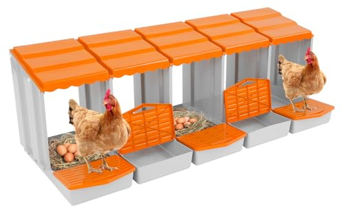 Nid-aux pour poules/nid déroulant en plastique robuste à montage mural, crée une zone de collecte sûre pour les œufs pondus, avec trappe intégrée, bac de réception et fentes d'aération