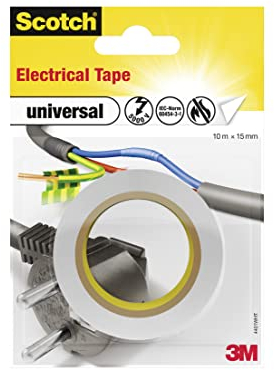 ScotchBlue 4401WHT Isolierband universal, 15 mm x 10 m, 1 Stück, Weiß