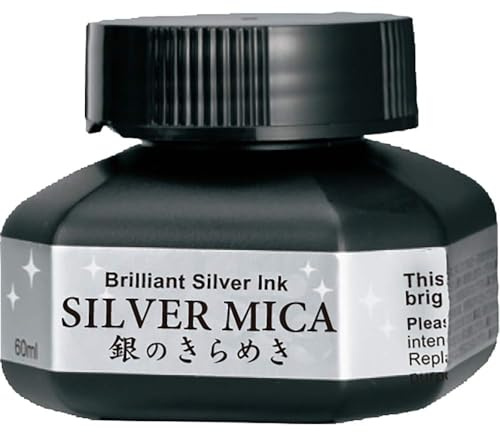 Kuretake BA302-6 Pearl Calligraphy Liquid, Silver Sparkle, 2.4 fl oz (60 ml)