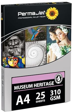 PermaJet Museum Heritage 310 | A4 25 Sheets | Inkjet Textured Matt Fine Art Photo Paper