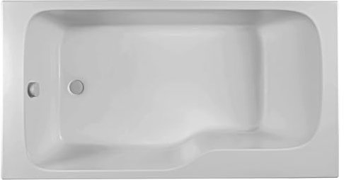 Jacob Delafon - Baignoire Bain-Douche MALICE + Vidage - 160x85 cm version Gauche - Pieds QuickClip - Antibactérien - Fabrication Française - Blanc - E6D146L-00
