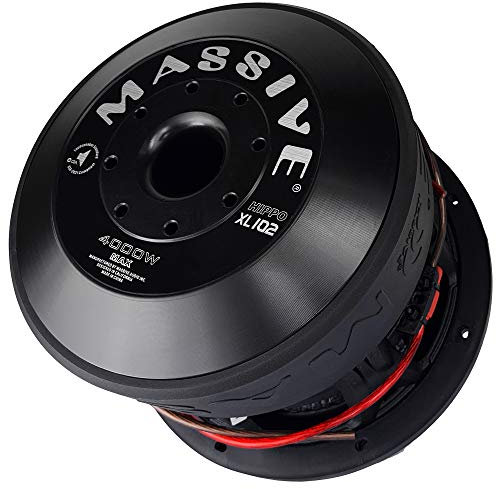 Car Subwoofer by Massive Audio HippoXL102 - SPL Extreme Bass Woofer - 10 Inch Car Audio 4,000 Watt HippoXL Series Competition Subwoofer, Dual 2 Ohm, 3 Inch Voice Coil. Sold Individually