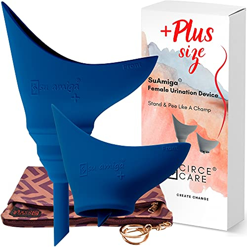 CIRCE CARE SuAmiga Faltbarer Urinella für Frauen, Stehen pinkelhilfe Trichter, Frauenurinal Unterwegs, Reise Wandern Gadgets Zubehör, Geschenke für Festival Camping, Outdoor mit wasserdichter Tasche