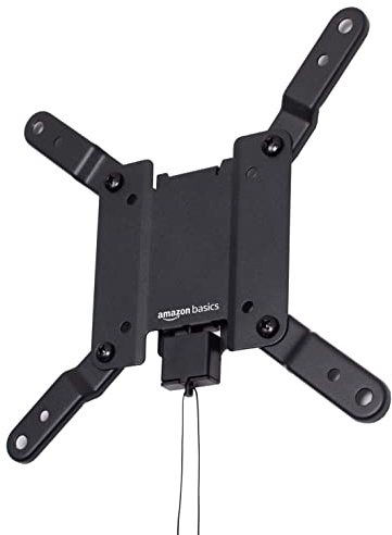 Amazon Basics Fixed Flat TV Wall Mount, Low Profile, for 12 to 40 TVs, VESA 200x200, 40 lbs Capacity, with Installation Template, Black