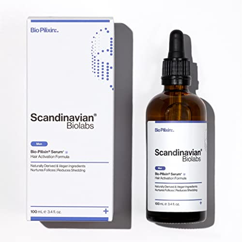 Scandinavian Biolabs Bio-Pilixin® Serum For Men | Helps Reduce Hair Loss Due to Breakage, Activate Hair Growth, Stem Cell Technology, Drug-Free, Clinically Tested, 100 mL / 3.4 Oz (1-Month)